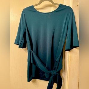 Dark Green Ann Taylor Factory Wrap Top - Medium